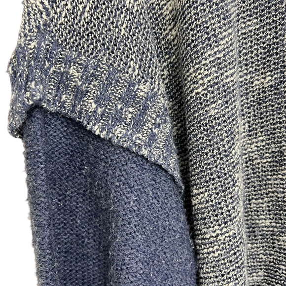 Avenue Navy Blue Heathered Colorblock Turtleneck Knit Sweater Size 14/16 - Picture 5 of 11